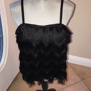Black Eyelash Fringe Cami